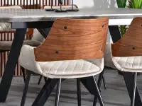 krzesło morgan orzech-beżowy welur, podstawa czarny