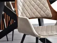 krzesło morgan orzech-beżowy welur, podstawa czarny
