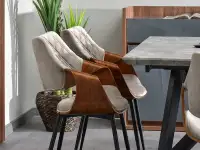krzesło renzo orzech-beżowy welur, podstawa czarny