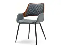 Produkt: krzesło morgan orzech-szary welur, podstawa czarny