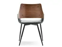 krzesło morgan orzech-szary welur, podstawa czarny