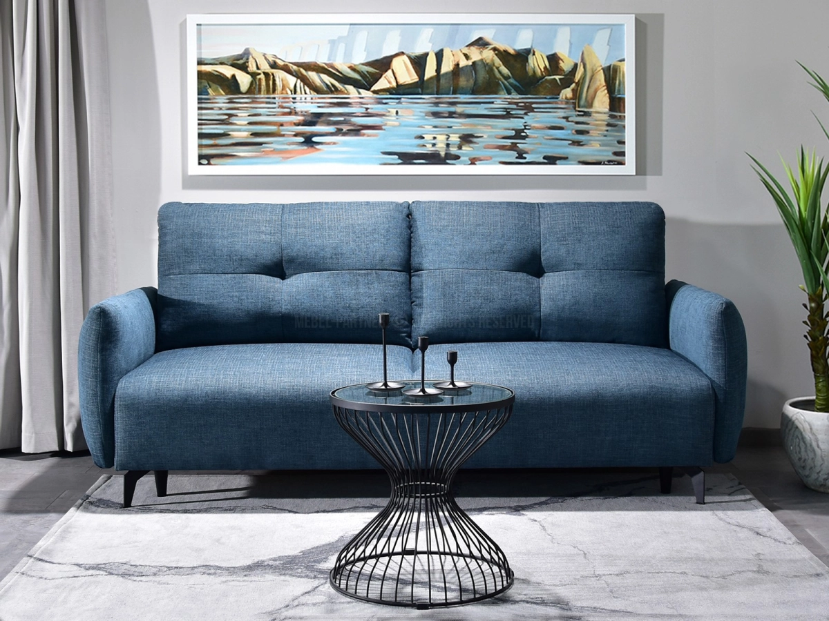 sofa lulu ocean tkanina, podstawa czarny 