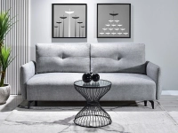 sofa lulu szary melanż tkanina, podstawa czarny