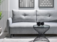 sofa lulu szary melanż tkanina, podstawa czarny