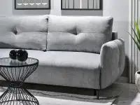sofa lulu szary melanż tkanina, podstawa czarny