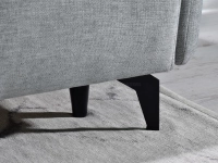 sofa lulu szary melanż tkanina, podstawa czarny