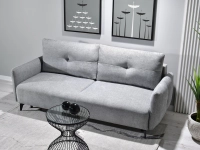 sofa lulu szary melanż tkanina, podstawa czarny