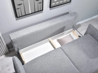 sofa lulu szary melanż tkanina, podstawa czarny