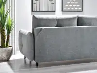 sofa lulu szary melanż tkanina, podstawa czarny