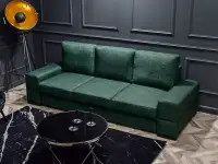 sofa montana zielona tkanina, podstawa czarny
