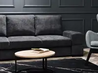 sofa montana grafitowy tkanina, podstawa czarny