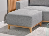 sofa stockholm jasnoszary tkanina, podstawa dąb naturalny