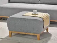 sofa stockholm jasnoszary tkanina, podstawa dąb naturalny