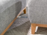 sofa stockholm jasnoszary tkanina, podstawa dąb naturalny