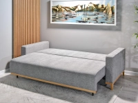 sofa stockholm jasnoszary tkanina, podstawa dąb naturalny