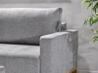 sofa stockholm jasnoszary tkanina, podstawa dąb naturalny