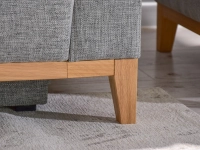 sofa stockholm jasnoszary tkanina, podstawa dąb naturalny