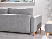 sofa stockholm jasnoszary tkanina, podstawa dąb naturalny