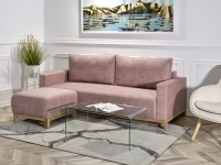 sofa stockholm pudrowy róż tkanina, podstawa dąb naturalny