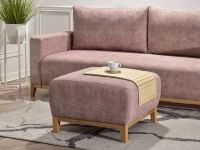 sofa stockholm pudrowy róż tkanina, podstawa dąb naturalny