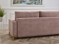 sofa stockholm pudrowy róż tkanina, podstawa dąb naturalny