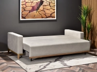 sofa stockholm piaskowy tkanina, podstawa dąb naturalny