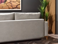sofa stockholm piaskowy tkanina, podstawa dąb naturalny