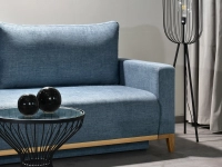 sofa stockholm jeansowy tkanina, podstawa dąb naturalny