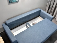 sofa stockholm jeansowy tkanina, podstawa dąb naturalny