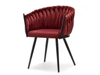 Produkt: krzesło rosa bordowy welur, podstawa czarny