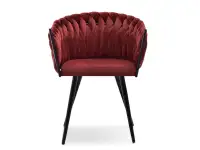 krzesło rosa bordowy welur, podstawa czarny