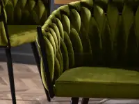 krzesło rosa oliwkowy welur, podstawa czarny