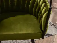 krzesło rosa oliwkowy welur, podstawa czarny