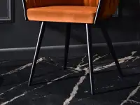 krzesło rosa miedziany welur, podstawa czarny