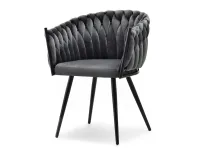 Produkt: krzesło rosa grafitowy welur, podstawa czarny