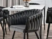 krzesło rosa grafitowy welur, podstawa czarny