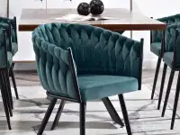 krzesło rosa morski welur, podstawa czarny