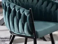krzesło rosa morski welur, podstawa czarny
