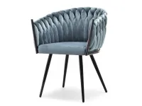 Produkt: krzesło rosa szary-błękit welur, podstawa czarny