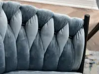 krzesło rosa szary-błękit welur, podstawa czarny