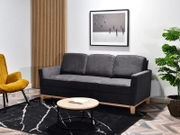 sofa bergen grafitowy, podstawa dąb naturalny