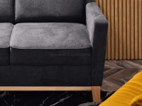 sofa bergen grafitowy, podstawa dąb naturalny