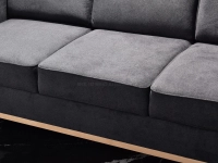 sofa bergen grafitowy, podstawa dąb naturalny