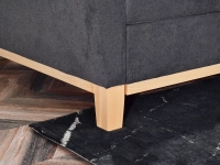 sofa bergen grafitowy, podstawa dąb naturalny