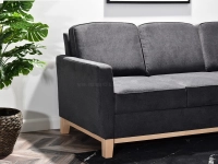 sofa bergen grafitowy, podstawa dąb naturalny