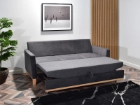 sofa bergen grafitowy, podstawa dąb naturalny