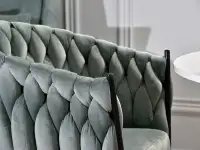 krzesło rosa miętowy welur, podstawa czarny