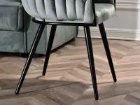 krzesło rosa miętowy welur, podstawa czarny