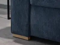 sofa lino szary granatowy tkanina, podstawa buk
