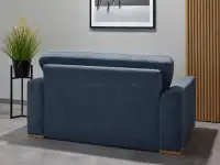 sofa lino szary granatowy tkanina, podstawa buk